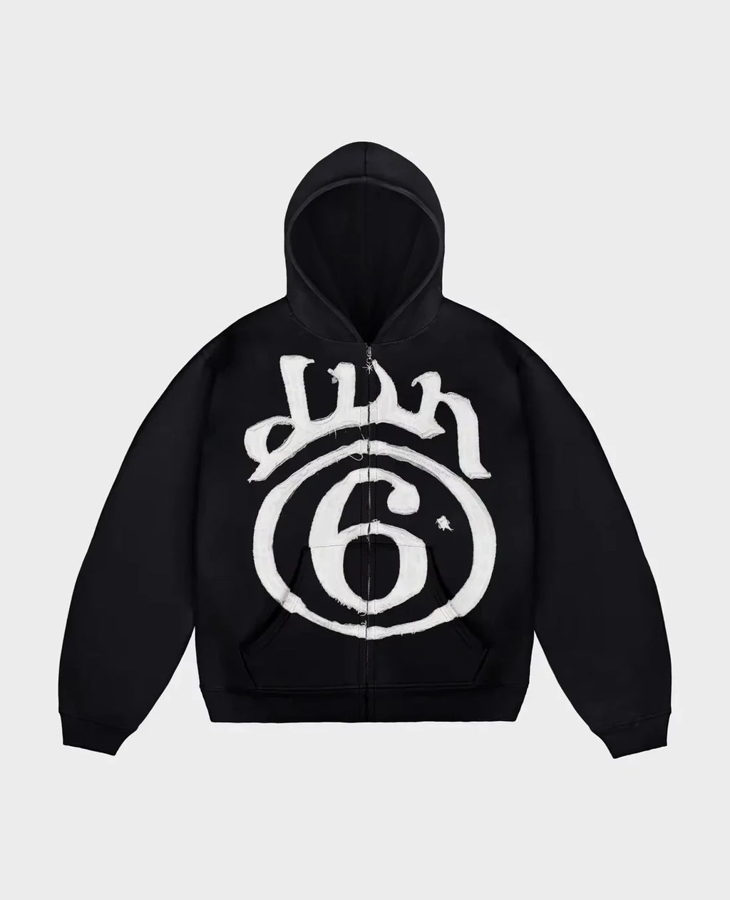 Y2K Harajuku Hip-hop Plus Velvet Padded Oversized Pattern Printed Hooded Sweater Women Gothic Vintage Casual Joker Coat