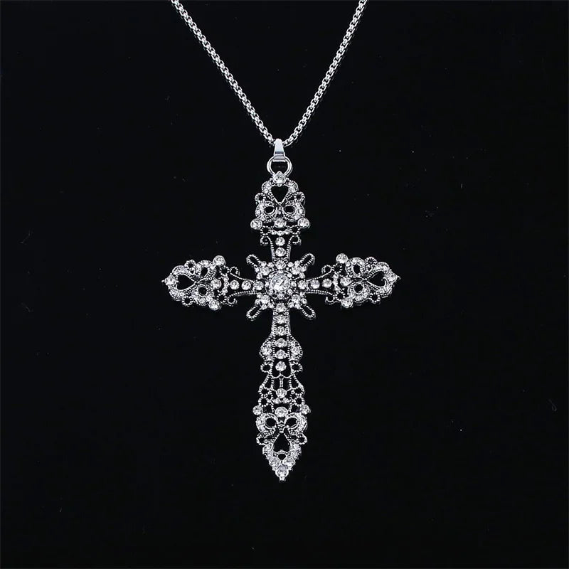European And American Fashion Personality Retro Gothic Cross Necklace For Men And Women Street Hip-Hop Trendsetters Versatile Pe