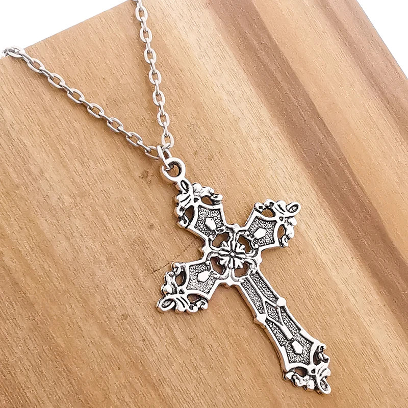 Vintage Crosses Pendant Necklace Goth Jewelry Accessories Gothic Grunge Chain Y2k Fashion Women Cheap Things Men