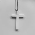 New Gothic Cool Y2K Wood Cross Pendants Necklaces Unisex Black White Red Hip Hop Charm Chain Choker Necklace Fashion Jewelry