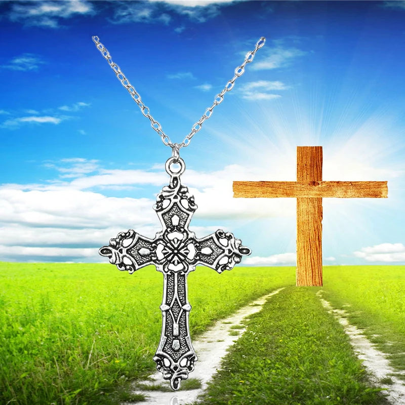 Vintage Crosses Pendant Necklace Goth Jewelry Accessories Gothic Grunge Chain Y2k Fashion Women Cheap Things Men