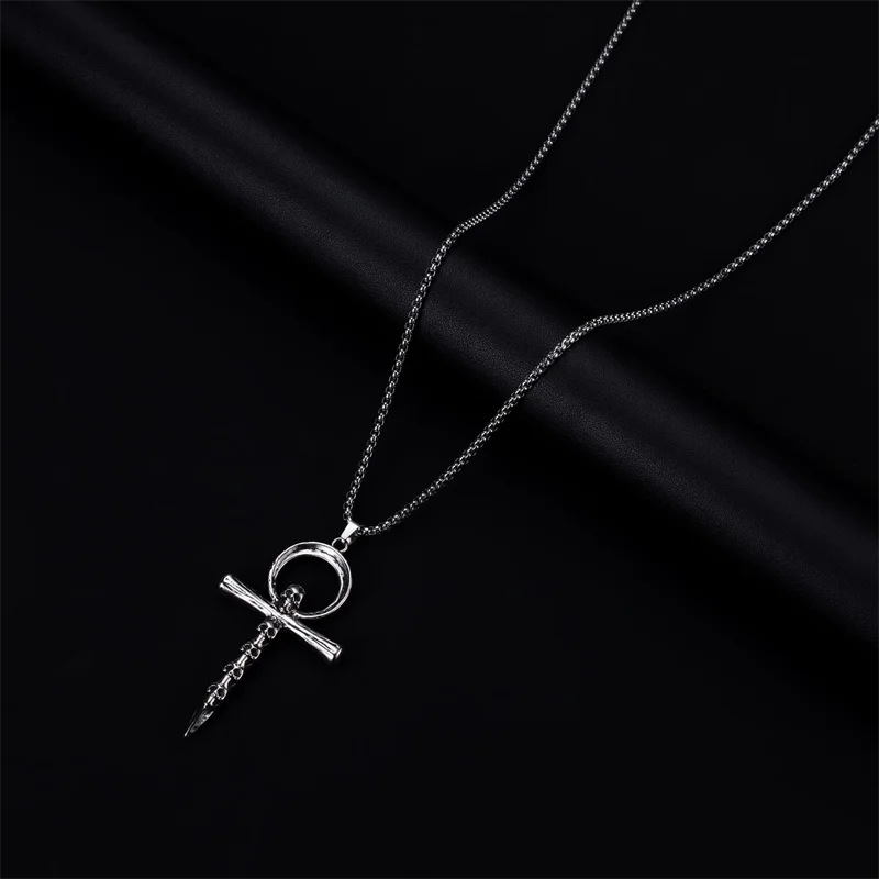 European And American Fashion Personality Retro Gothic Cross Necklace For Men And Women Street Hip-Hop Trendsetters Versatile Pe